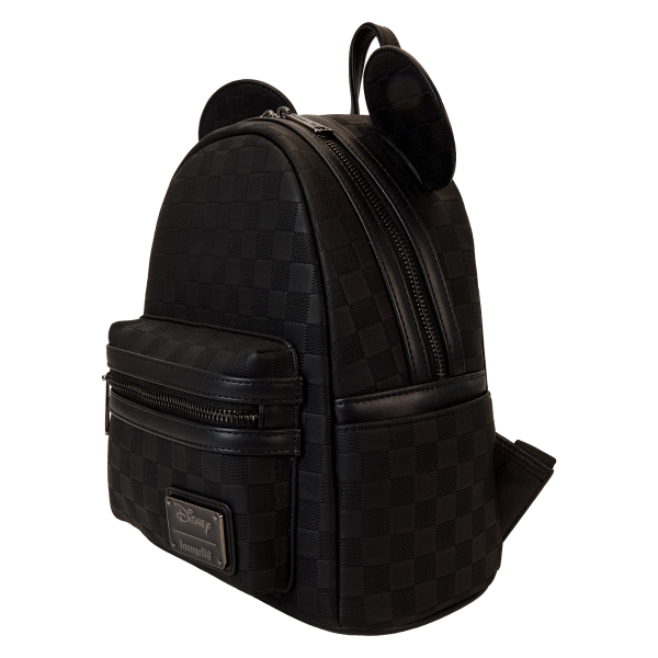 Loungefly Disney Mickey Mouse mini backpack — angled view showing the side profile