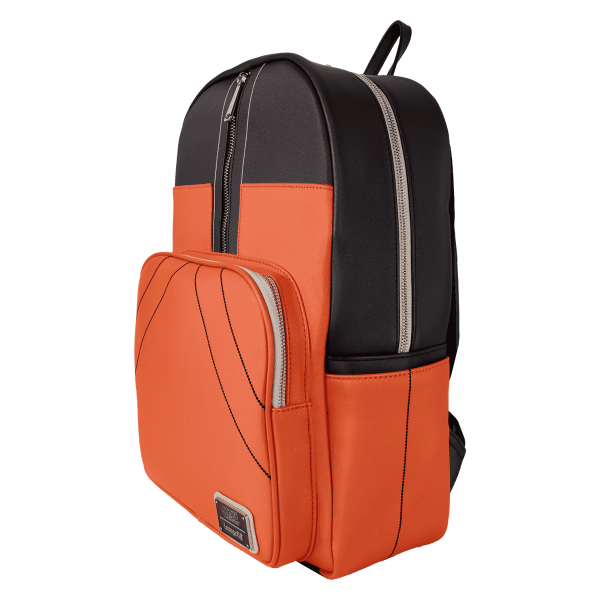 Loungefly Naruto Cosplay Full-Size Backpack — angled side view of the Loungefly Naruto cosplay full-size backpack
