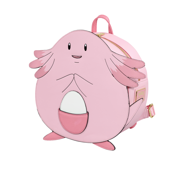 Loungefly Pokémon Chansey Cosplay Mini Backpack — angled view of the Loungefly Chansey cosplay mini backpack