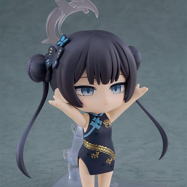 Nendoroid figure of Kisaki Ryuuge posing with arms raised behind her head