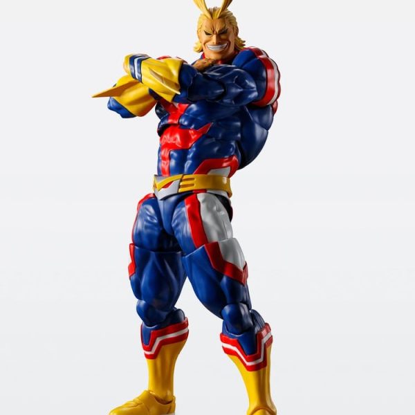 All Might action figure in a muscular pose with arms crossed and a wide smile