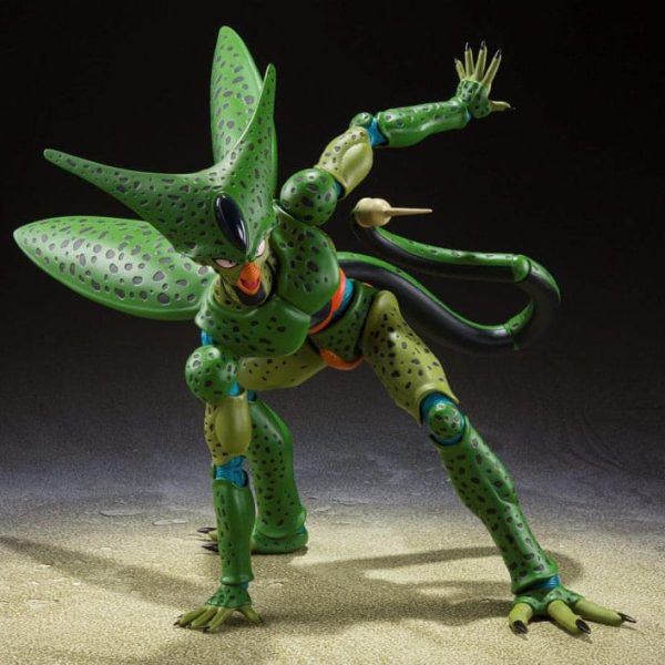 S.H.Figuarts Cell First Form figure crouched with one arm raised