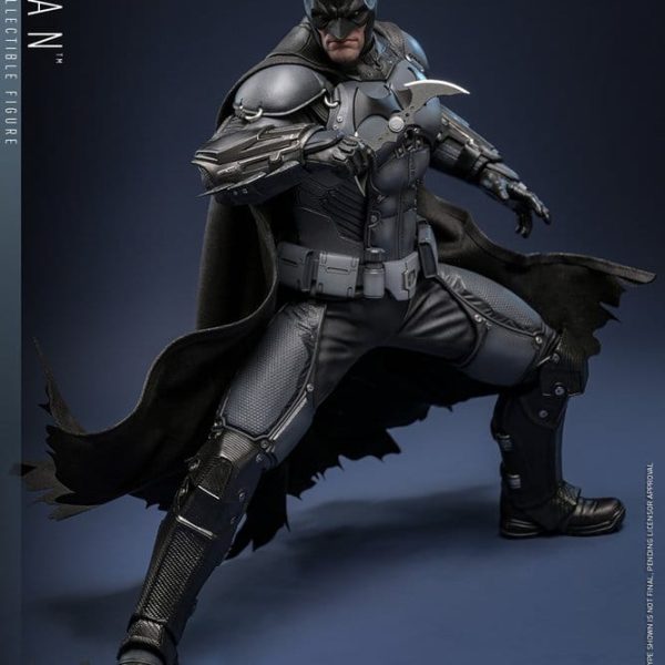 Batman Arkham Origins 1/6th scale collectible figure in a dynamic pose holding a Batarang