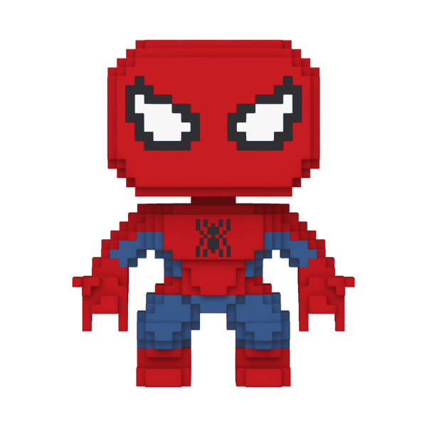 Funko POP! 8-Bit Spider-Man vinyl bobblehead rendered in blocky 8-bit video-game styling