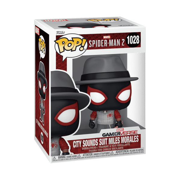 Funko POP! City Sounds Suit Miles Morales vinyl bobblehead — shown in its collector window box