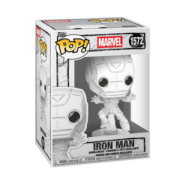 Funko POP! Iron Man Sketched Deco vinyl bobblehead — shown in its collector window box