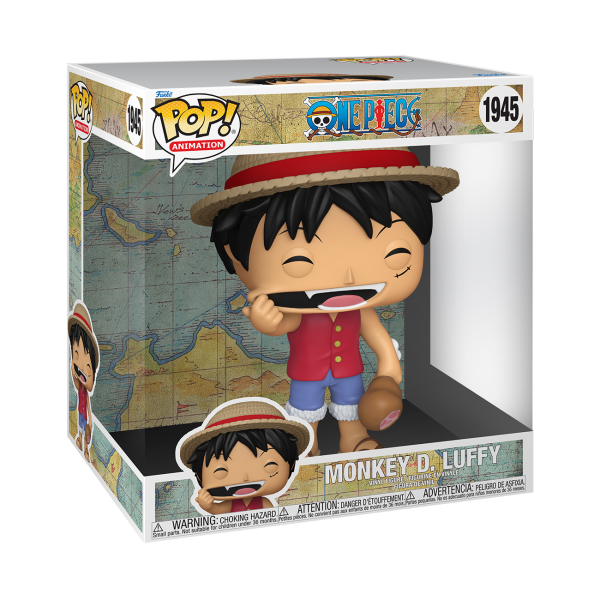 Funko POP! Jumbo Monkey D. Luffy shown in its large collector window box