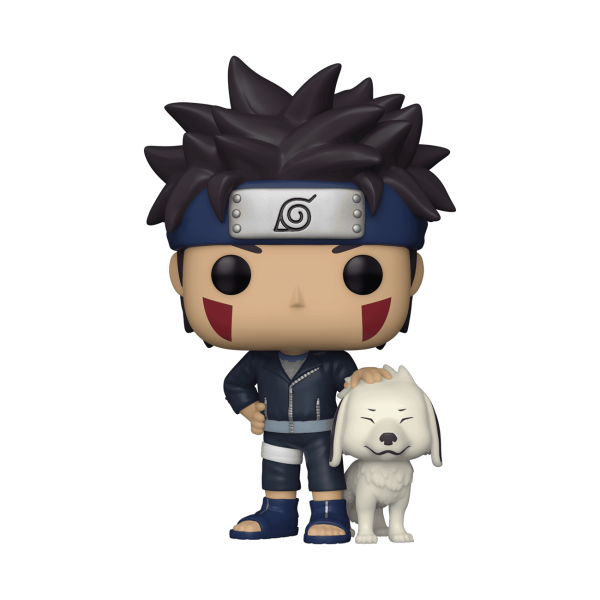 Funko POP! Kiba with Akamaru vinyl figure standing with Akamaru the ninja dog at his side