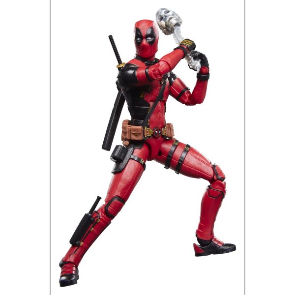 Marvel Legends Dogpool and Deadpool Deadpool lunging forward with sword drawn