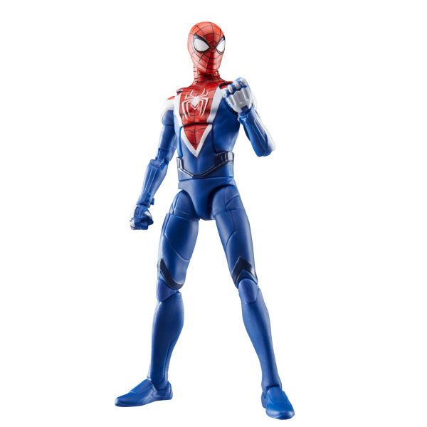 Marvel Legends Miles Morales Upgraded Suit action figure standing, front view