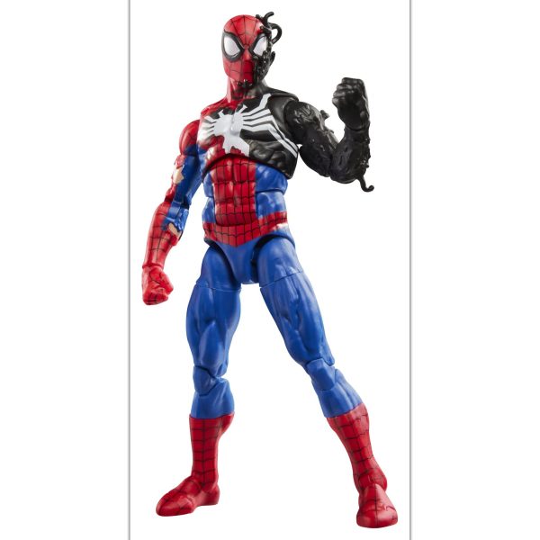 Marvel Legends Spider-Man Alien Costume action figure standing, front view