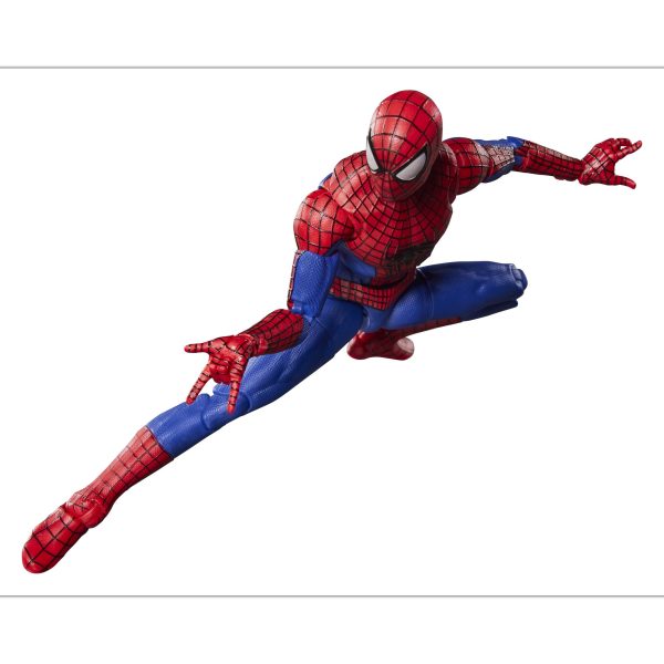 Marvel Legends The Amazing Spider-Man in a mid-air web-swinging pose