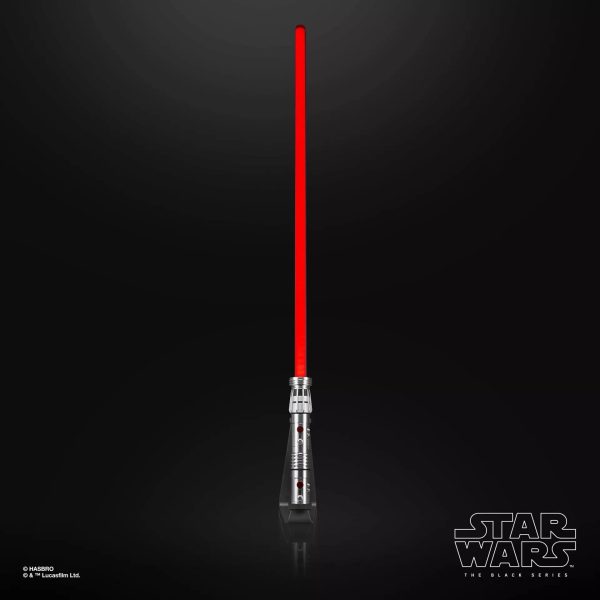 Force FX Elite Darth Maul Lightsaber with red blade ignited against a black background