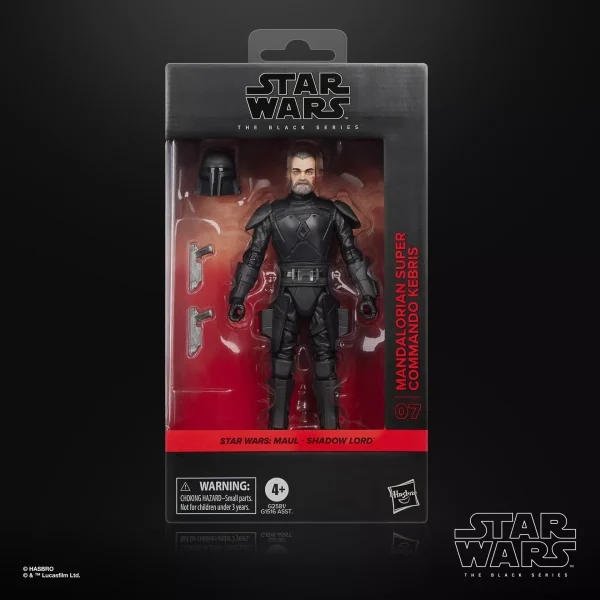 Mandalorian Super Commando Kebris figure shown with accessories