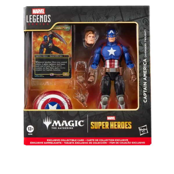 Marvel Legends Captain America figure with shield, shown from the front