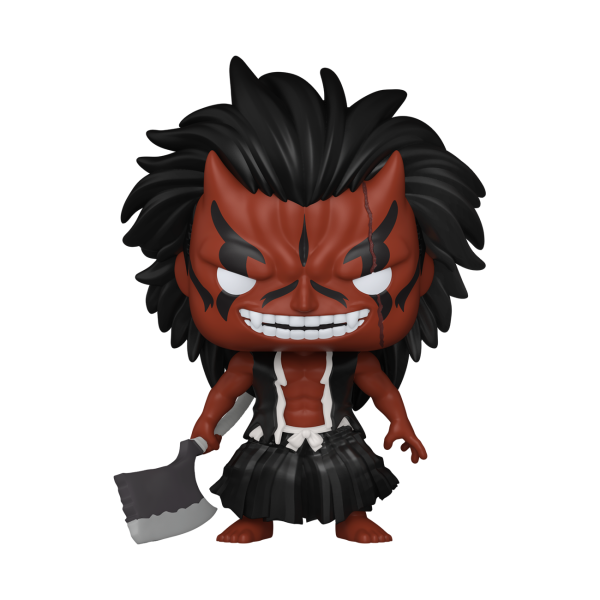 Funko POP! Kenpachi Zaraki (Bankai) vinyl figure with red skin, black markings and a cleaver blade