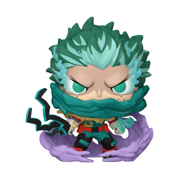 Funko POP! Premium Deku vinyl figure with a green mask, dark tendrils and a purple smoke base