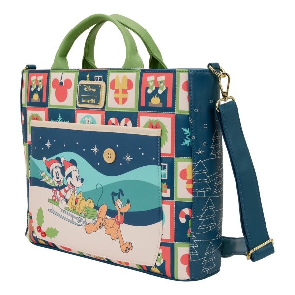 Loungefly Disney Mickey and Minnie Holiday Canvas Tote Bag — view 2