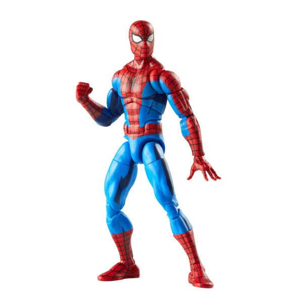 Marvel Legends Cel-Shaded Spider-Man standing with fists raised, showing the printed comic shading