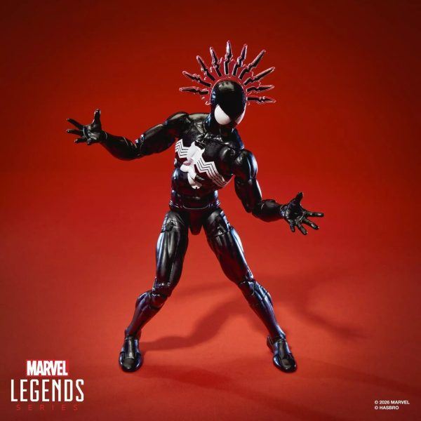 Maximum Series Symbiote Spider-Man standing with both hands raised in a thwip pose